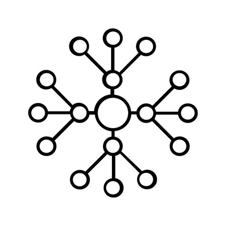 snowflake icon over white background, line style, vector illustrationのイラスト素材