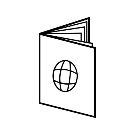passport document travel isolated icon vector illustration design  black and whiteのイラスト素材