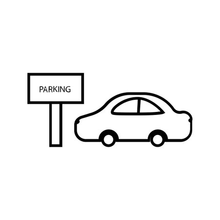 parking sign icon. car parking symbol. Flat vector illustration.のイラスト素材