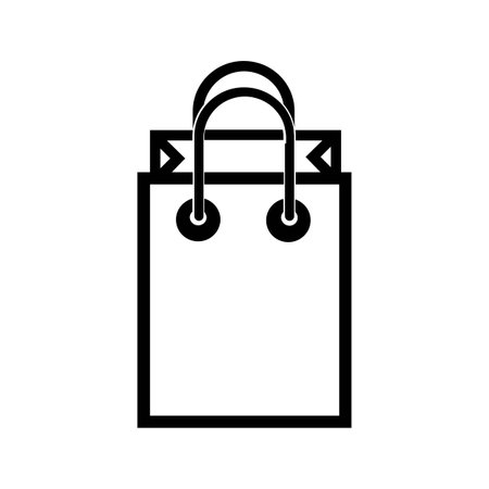 Shopping bag icon. Black and white illustration of shopping bag.のイラスト素材