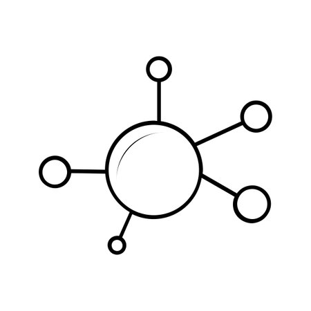 Connected nodes concept, network icon over white background, line style, vector illustrationのイラスト素材