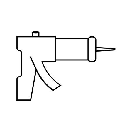 drill tool icon over white background, line style, vector illustrationのイラスト素材