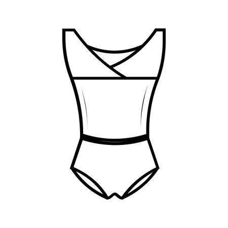 swimsuit icon over white background, line style, vector illustrationのイラスト素材
