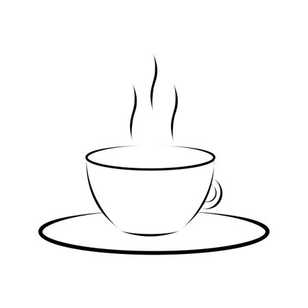Coffee cup icon, vector illustration. Flat design style.のイラスト素材