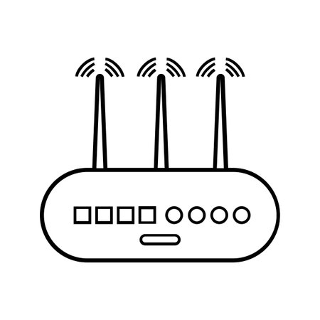 Wifi router icon. Internet technology symbol. Flat vector illustration.のイラスト素材