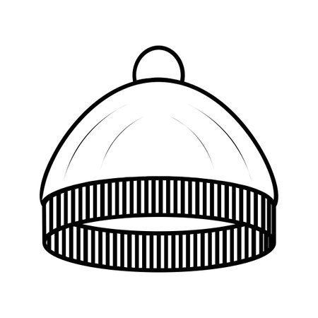 hat winter accessory isolated icon vector illustration design  black and white lineのイラスト素材