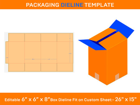 Box packaging die cut template design. 3d mock-up. Vector illustrationのイラスト素材