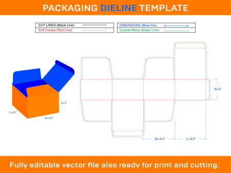 9 Oz Jar Candle Box Dieline Templateのイラスト素材