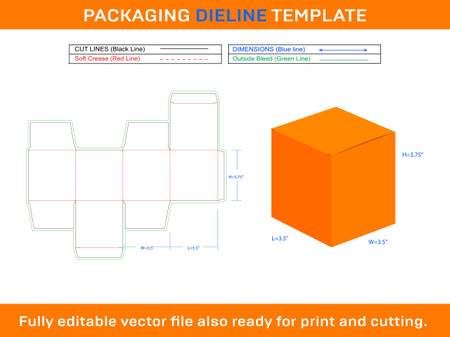 6 Oz Jar Candle Box Care Package Vector Dieline Templateのイラスト素材