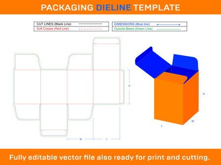 Box packaging die cut template design. 3d mock-up. Vector illustrationのイラスト素材