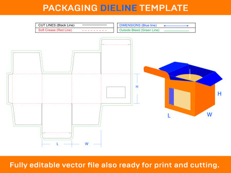 Best Candle Box Dieline Templateのイラスト素材