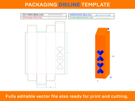 Eco Friendly Candle Box Dieline Templateのイラスト素材