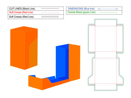 Custom box perfect dieline template and 3D vector Designのイラスト素材