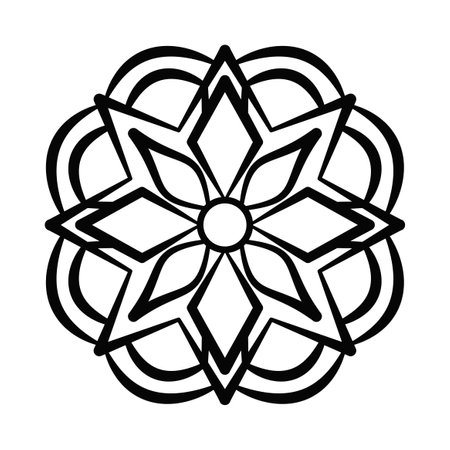 Ethnic Style Decorative Simple Paper Cutting Mandala Design Coloring Book Fully Editable Resizable Vector File.のイラスト素材