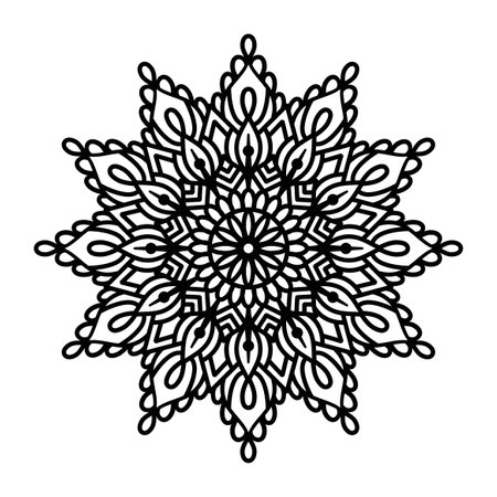 Mindfulness for Relaxation and Meditation Paper Cutting Mandala Coloring Book for Adults.のイラスト素材