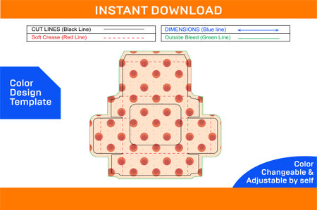2D side display box, dieline tamplate fully editable resizable vector file.のイラスト素材