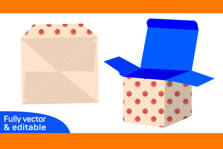 Cubic box 3d design fully editable resizeable vector file.のイラスト素材