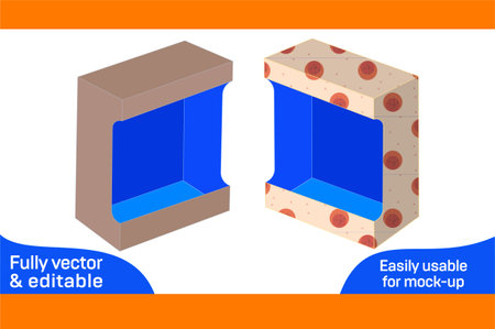 Custom product display box 3D box design.のイラスト素材