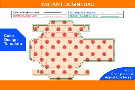 Double wall tray box die line template fully editable easily resizeableのイラスト素材