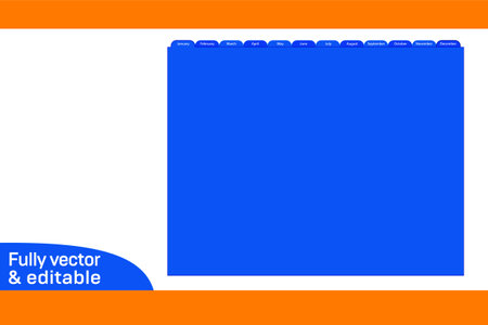 Monthly planner dividers, perfect for 8.5 x 11 size paper with easily editable and resizeable vector Fileのイラスト素材