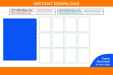 Monthly planner dividers, perfect for 8.5 x 11 size paper with easily editable and resizeable vector Fileのイラスト素材