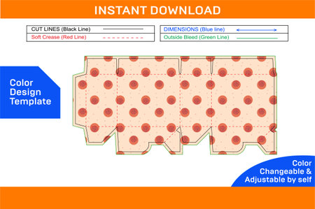 Packaging Auto bottom lock Tuck top box Die line template and 3D box designのイラスト素材