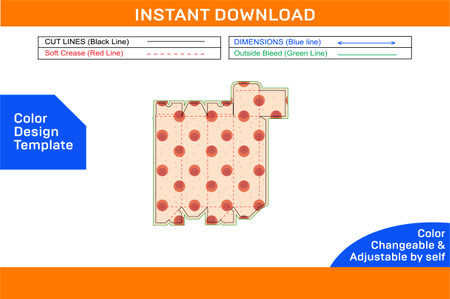 Packaging display box, die line template and 3D box changeable and editable vector fileのイラスト素材