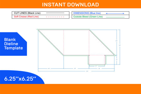 Packaging Envelope die line template and 3D envelope design editable easily resizeable vector fileのイラスト素材
