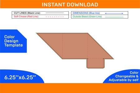 Packaging Envelope die line template and 3D envelope design editable easily resizeable vector fileのイラスト素材