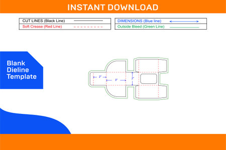 Packaging paper display cake box template and 3d box design with easily editable and resizeable vector fileのイラスト素材