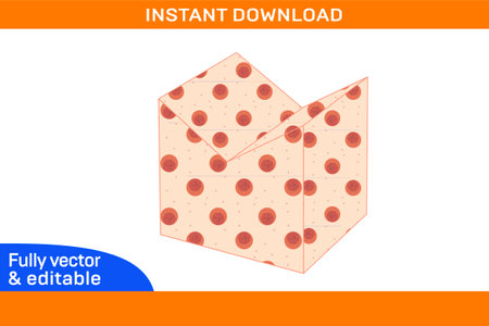 Unique packaging gift box template, 3D box colour changeable vector designのイラスト素材