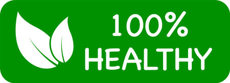 100% healthy vector logo or icon, a hundred percent healthy logo vector fileのイラスト素材