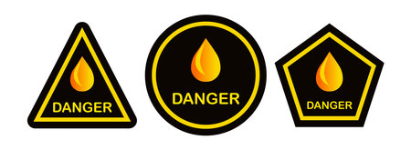 Danger Fire sing or symbol vector logo icon sticker vector fileのイラスト素材