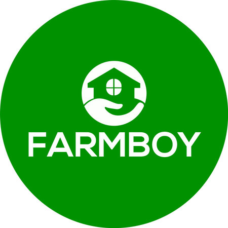 Farm boy vector logo or icon, green background farm boy logo vector fileのイラスト素材