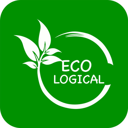 Green background Ecological logo, ecological vector logo oor icon vector fileのイラスト素材