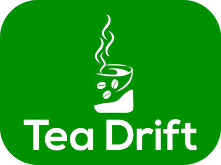 Tea Drift vector logo or icon, Green background tea Drift logo vectorのイラスト素材