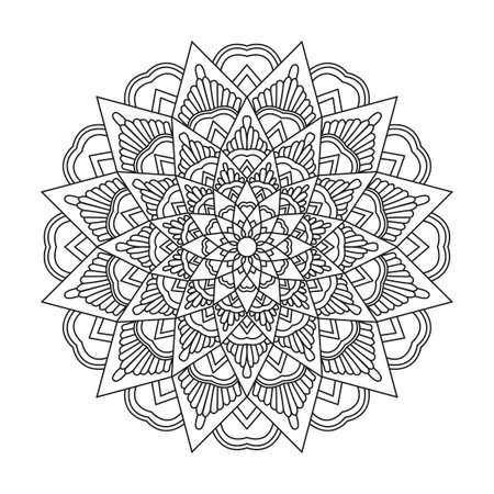 Enchanted mandalas adult mandala coloring book page for kdp book interior. Peaceful Petals, Ability to Relax, Brain Experiences, Harmonious Haven, Peaceful Portraits, Blossoming Beauty mandala design.のイラスト素材