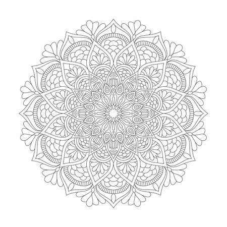Peaceful Petals, Ability to Relax, Brain Experiences, Harmonious Haven, Peaceful Portraits, Blossoming Beauty mandala design.のイラスト素材
