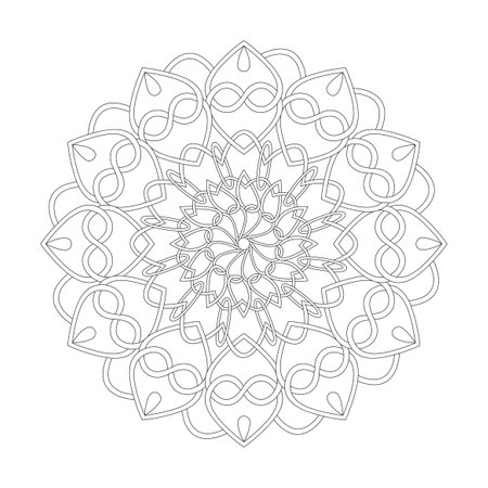 Celtic mandala cosmic harmony coloring book page for kdp book interior. Peaceful Petals, Ability to Relax, Brain Experiences, Harmonious Haven, Peaceful Portraits, Blossoming Beauty mandala design.のイラスト素材