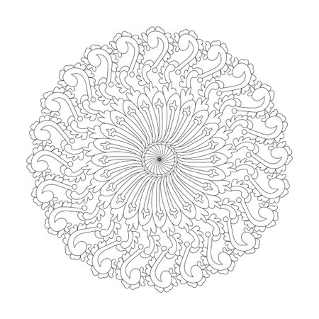 Magical infinity adult mandala coloring book page for kdp book interior. Peaceful Petals, Ability to Relax, Brain Experiences, Harmonious Haven, Peaceful Portraits, Blossoming Beauty mandala design.のイラスト素材
