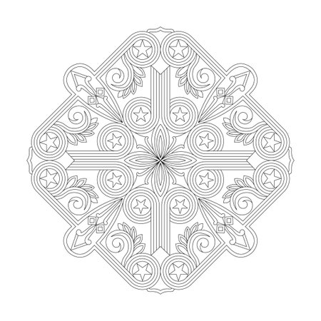 Peaceful Petals, Ability to Relax, Brain Experiences, Harmonious Haven, Peaceful Portraits, Blossoming Beauty mandala design.のイラスト素材