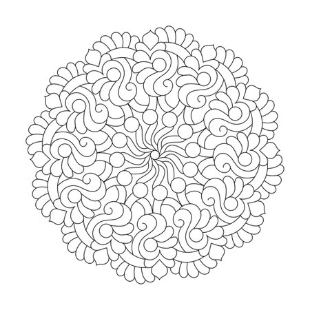 Adult Elemental Mandalas coloring book mandala page for kdp book interior, Ability to Relax, Brain Experiences, Harmonious Haven, Peaceful Portraits, Blossoming Beauty mandala design.のイラスト素材