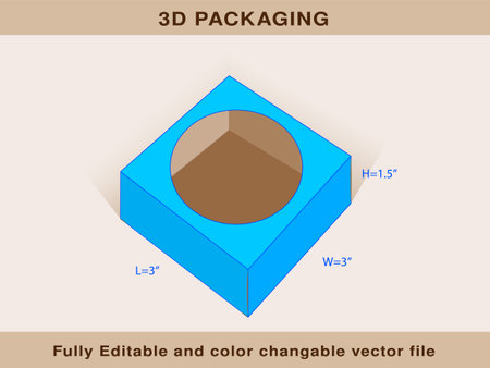 Assortment Soap Box, Round Window Display Box, Dieline Template Editable Vector File.のイラスト素材