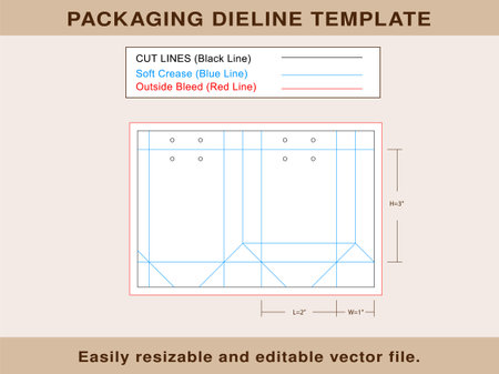 Mini Tote Gift Bag With Handles Dieline Template Editable Vector Fileのイラスト素材
