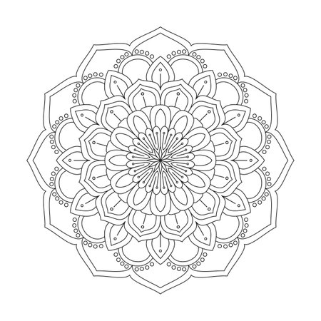 Children Delicate Dance  mandala coloring book page for kdp book interior. Peaceful Petals, Ability to Relax, Brain Experiences, Harmonious Haven, Peaceful Portraits, Blossoming Beauty mandala design.のイラスト素材