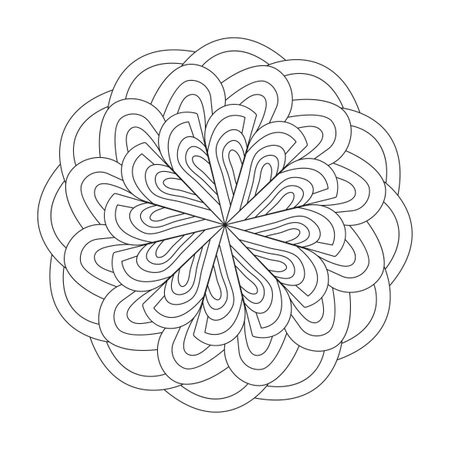Mandala Cosmic Creations coloring book page for kdp book interior. Peaceful Petals, Ability to Relax, Brain Experiences, Harmonious Haven, Peaceful Portraits, Blossoming Beauty mandala design.のイラスト素材