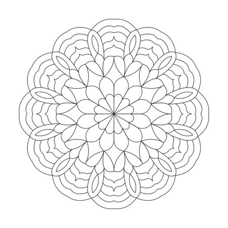 Children Mesmerizing Mosaics coloring book page for kdp book interior. Peaceful Petals, Ability to Relax, Brain Experiences, Harmonious Haven, Peaceful Portraits, Blossoming Beauty mandala design.のイラスト素材