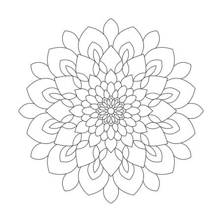 Spiritual splendor mandala coloring book page for kdp book interior. Peaceful Petals, Ability to Relax, Brain Experiences, Harmonious Haven, Peaceful Portraits, Blossoming Beauty mandala design.のイラスト素材