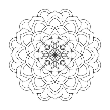 Peaceful Petals, Ability to Relax, Brain Experiences, Harmonious Haven, Peaceful Portraits, Blossoming Beauty mandala design.のイラスト素材