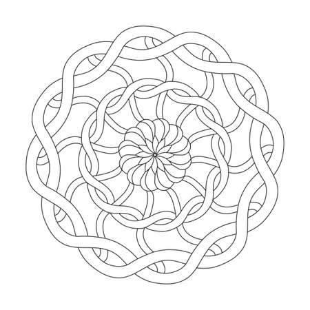 Celtic mandala zen zenith coloring book page for kdp book interior.  Peaceful Petals, Ability to Relax, Brain Experiences, Harmonious Haven, Peaceful Portraits, Blossoming Beauty mandala design.のイラスト素材
